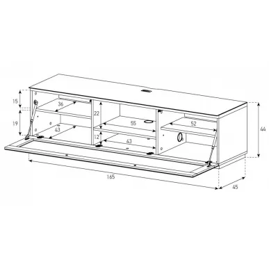 Тумба для ТВ Sonorous ST 160F BLK WNT BS
